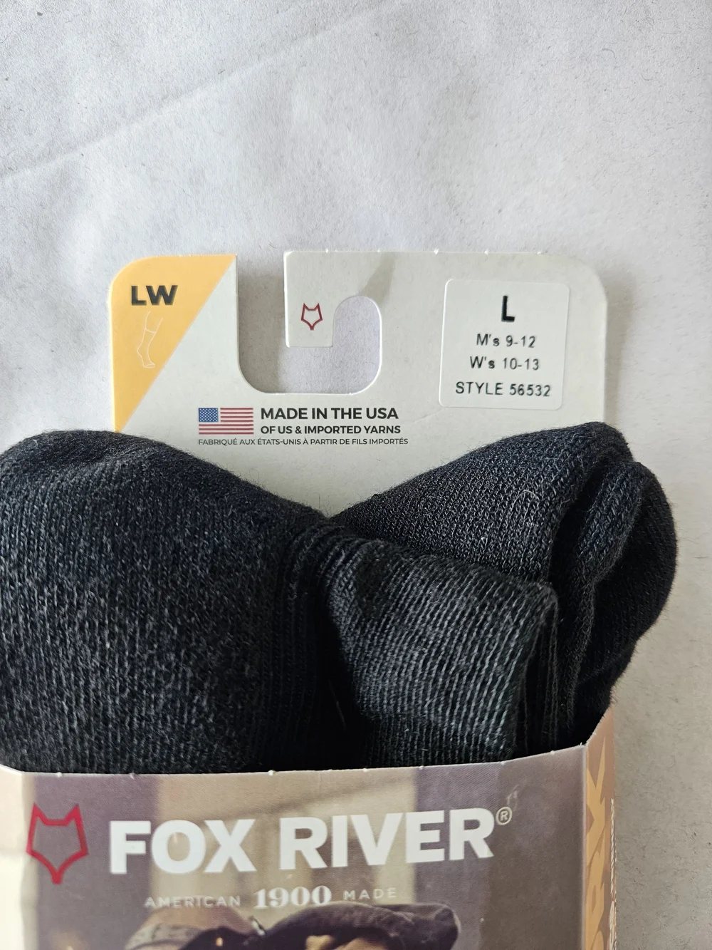Fox River Lightweight Work‎ Socks Black Large